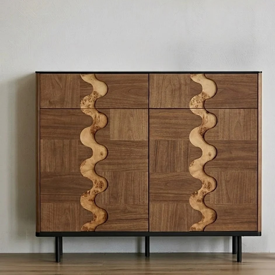 Wabi-Sabi Black Walnut Shoe Cabinet lifestyle 1