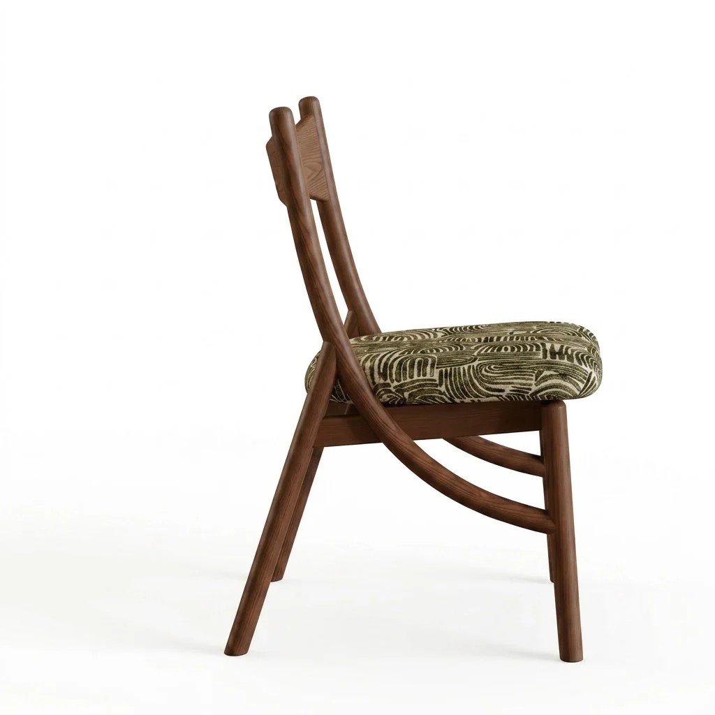 Cat Ear Upholstered Wood Chair lifestyle 1