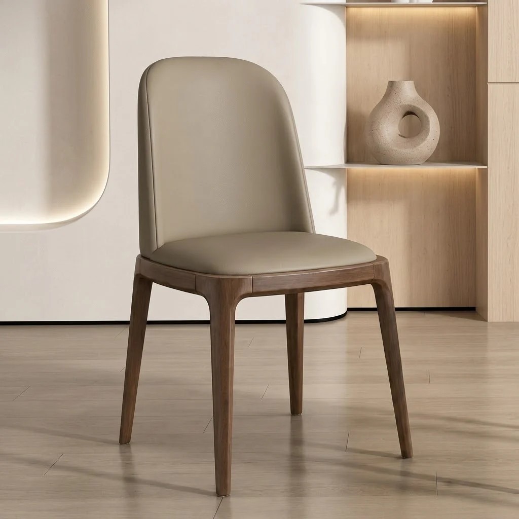 Upholstered Solid Wood Dining Chair lifestyle 1