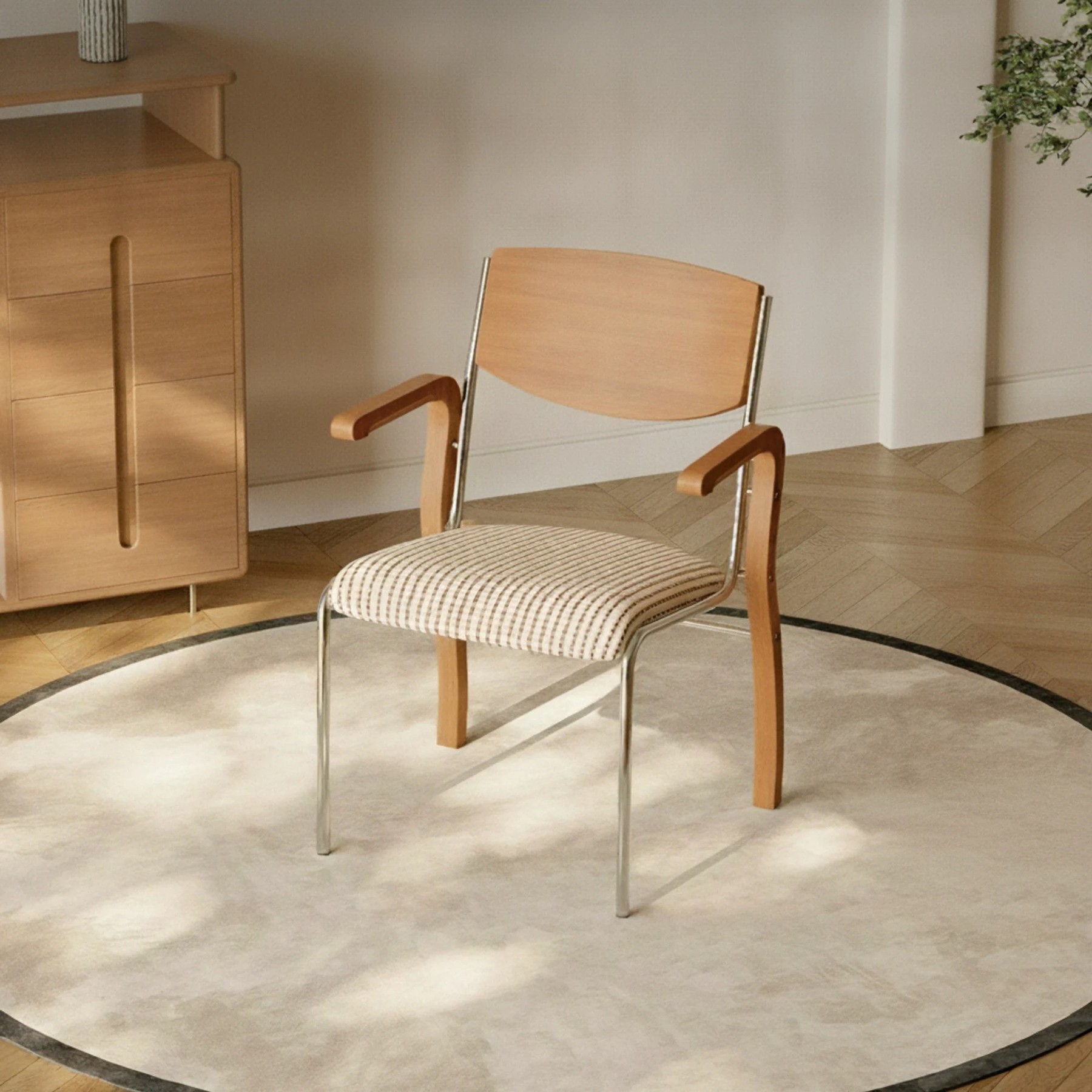 Minimalist Upholstered Dining Chair lifestyle 1