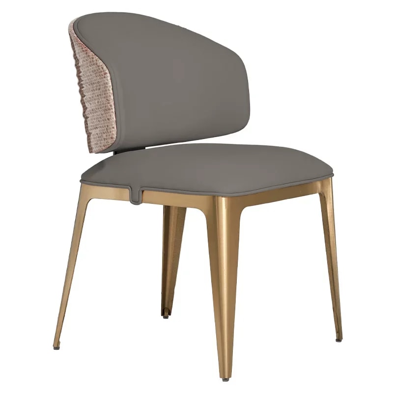 Sculptural Faux Leather Dining Chair lifestyle 1