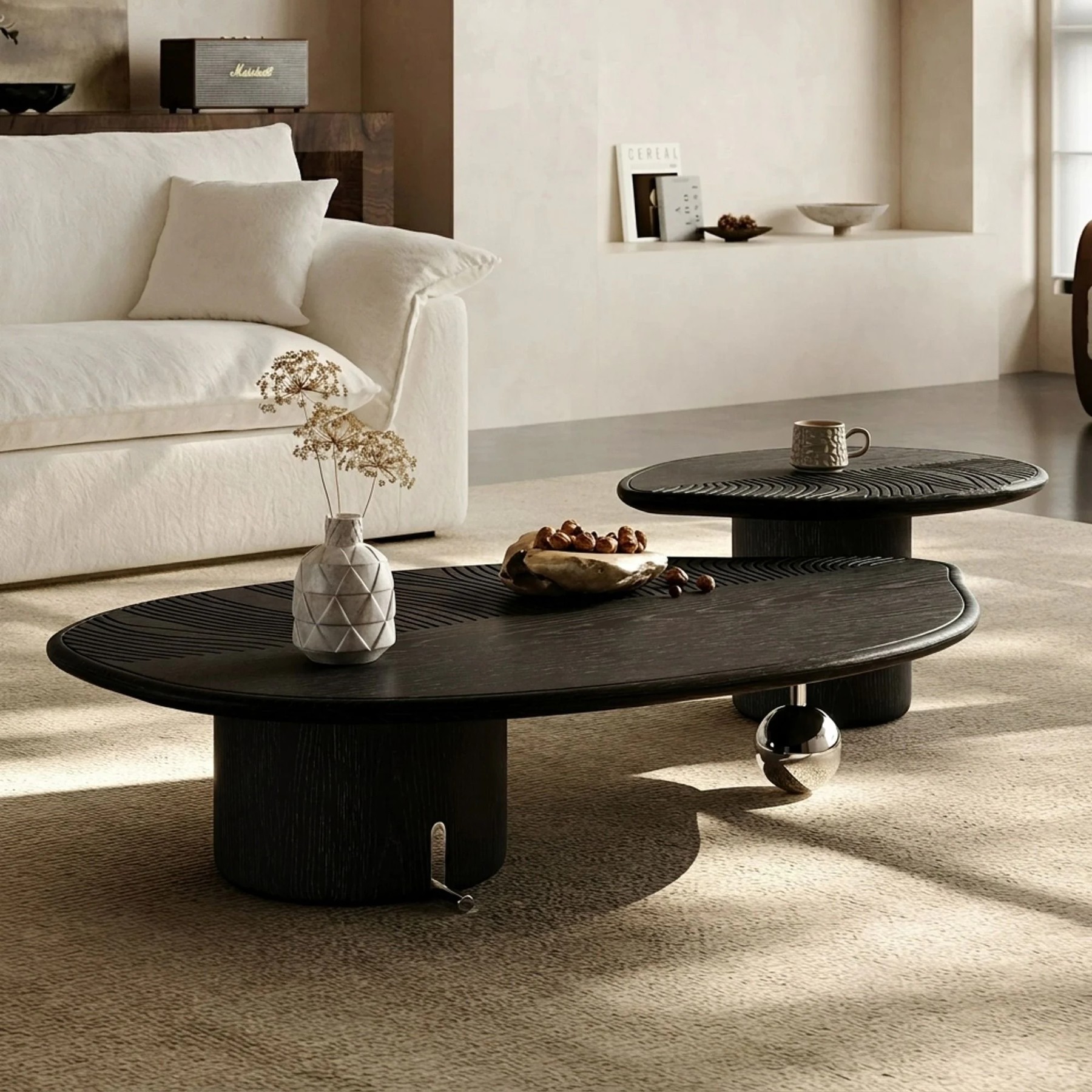 Sculptural Wabi-sabi Coffee Table Set lifestyle 3