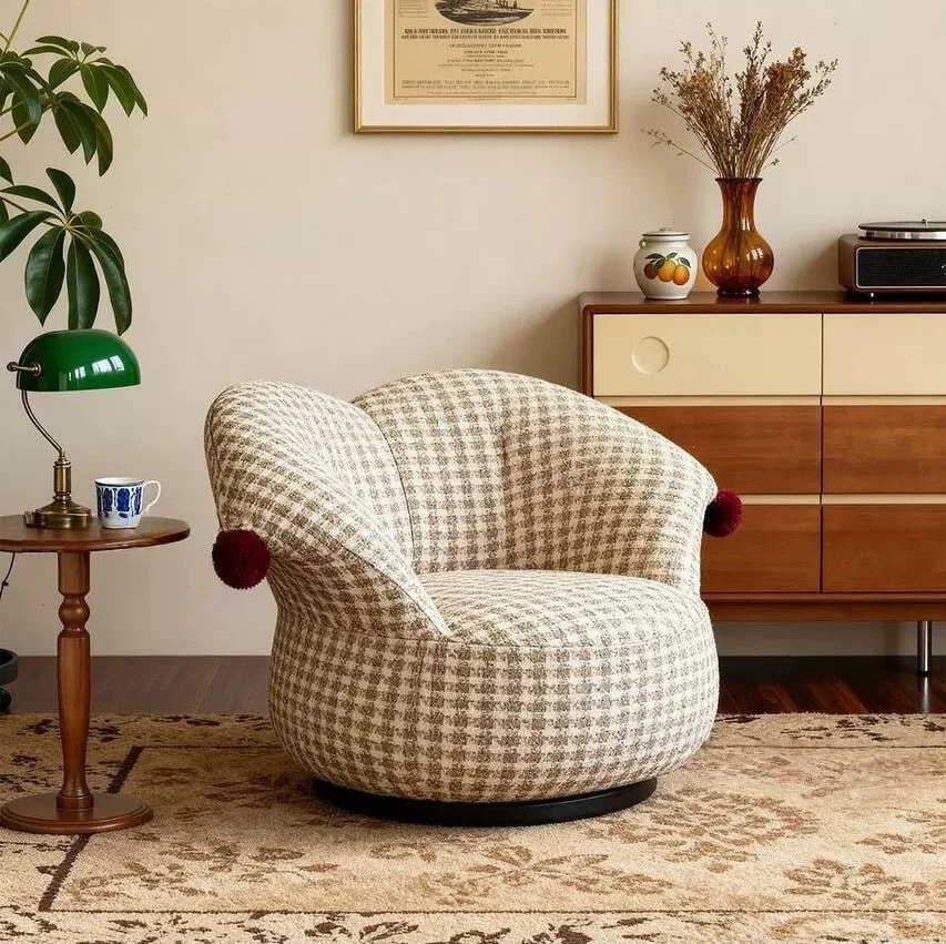 Upholstered Swivel Lounge Chair lifestyle 3