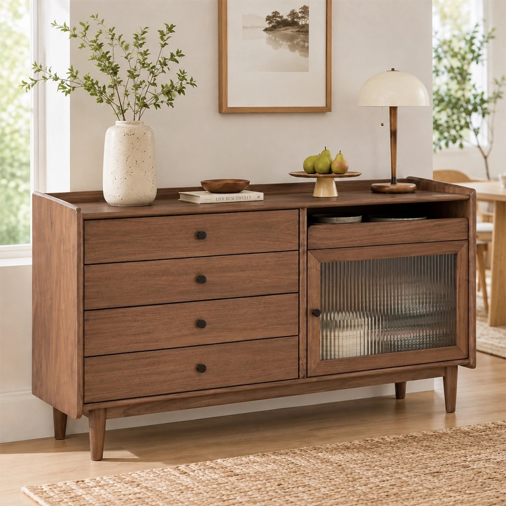 Minimalist Black Walnut Sideboard lifestyle 2