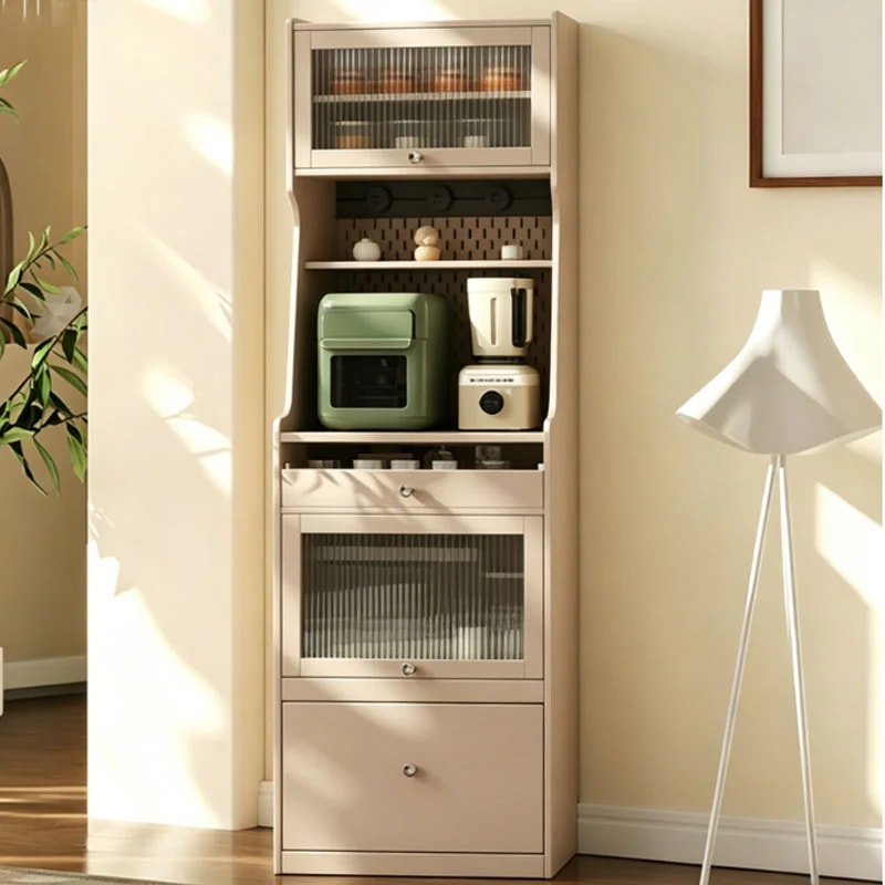 Creamy Style Narrow Storage Cabinet lifestyle 1