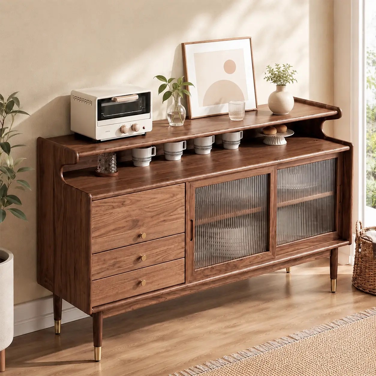 Solid Wood Changhong Glass Sideboard lifestyle 3