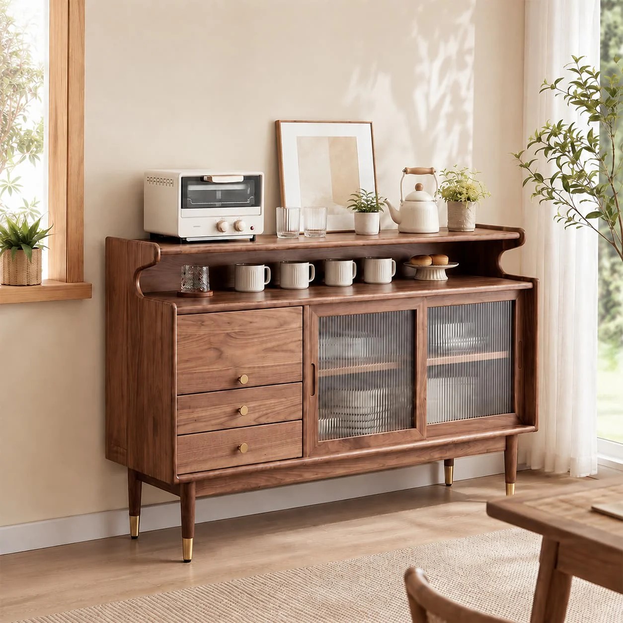 Solid Wood Changhong Glass Sideboard lifestyle 2