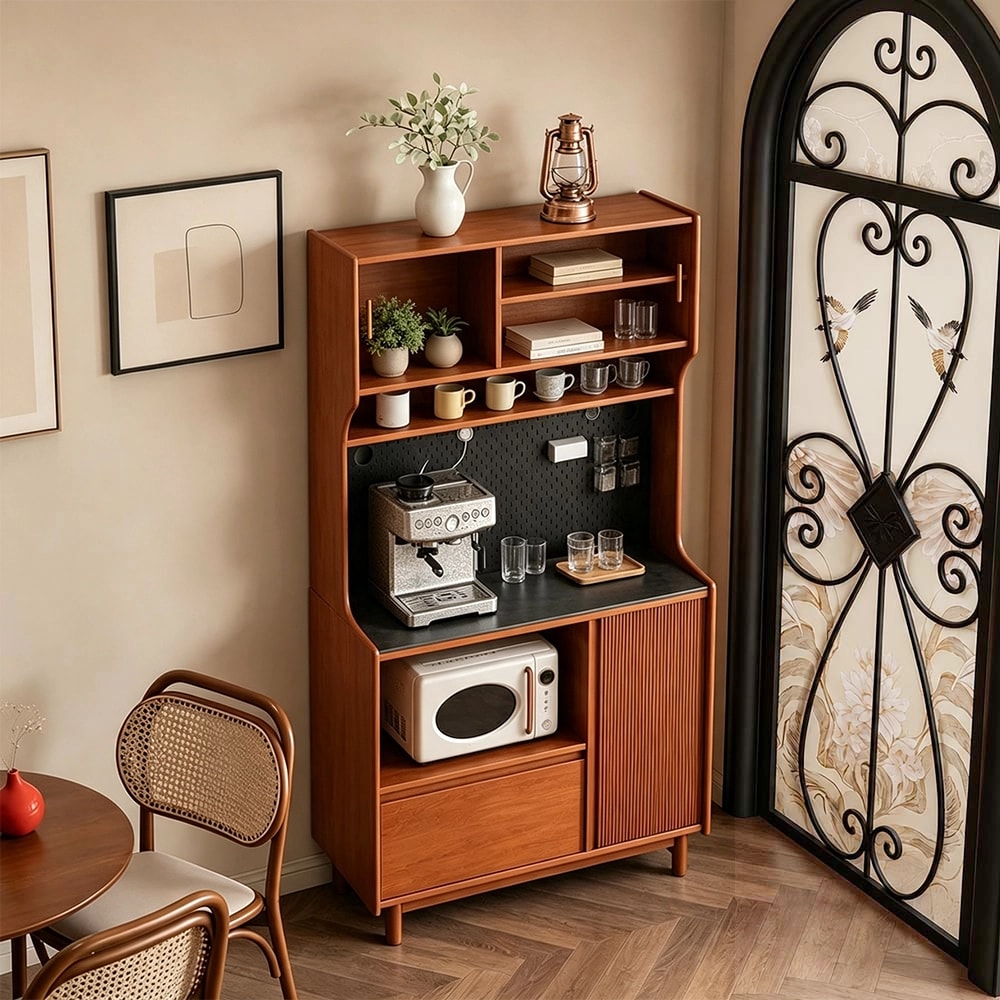 Vintage Solid Wood Coffee Cabinet lifestyle 3