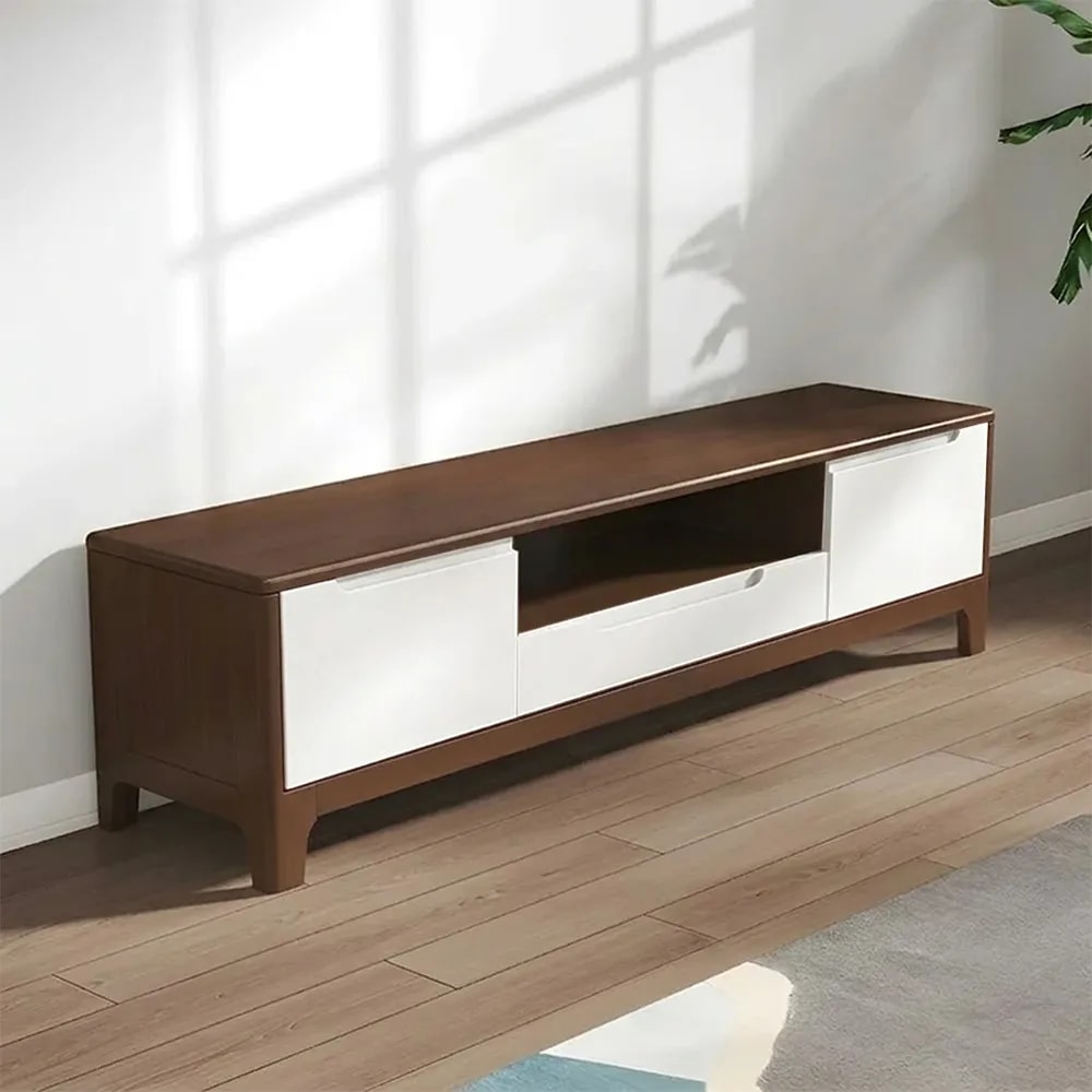 Solid Wood Minimalist TV Unit lifestyle 1