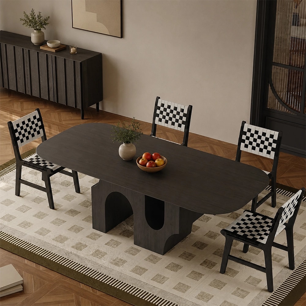 Mid-Century Oak Veneer Dining Table lifestyle 3