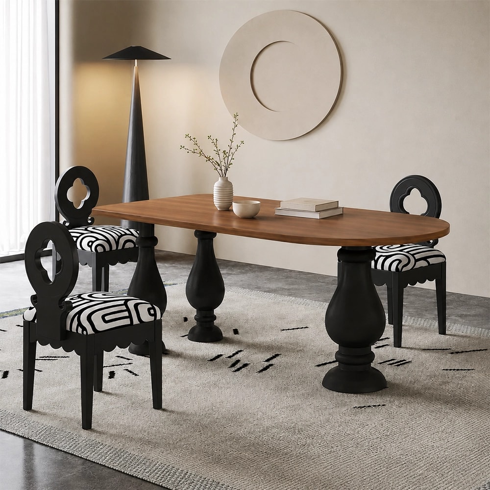 Oval Ash Wood Dining Table lifestyle 3