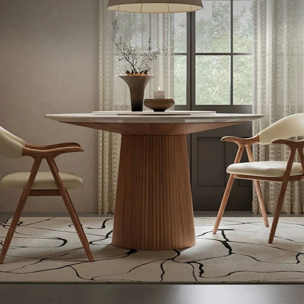 Microcrystalline Stone & Walnut Table lifestyle 3