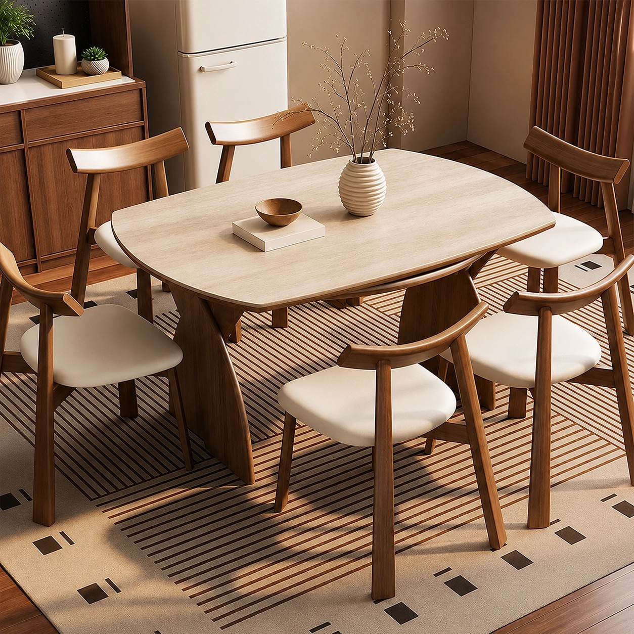 French Retro Extendable Dining Table lifestyle 2