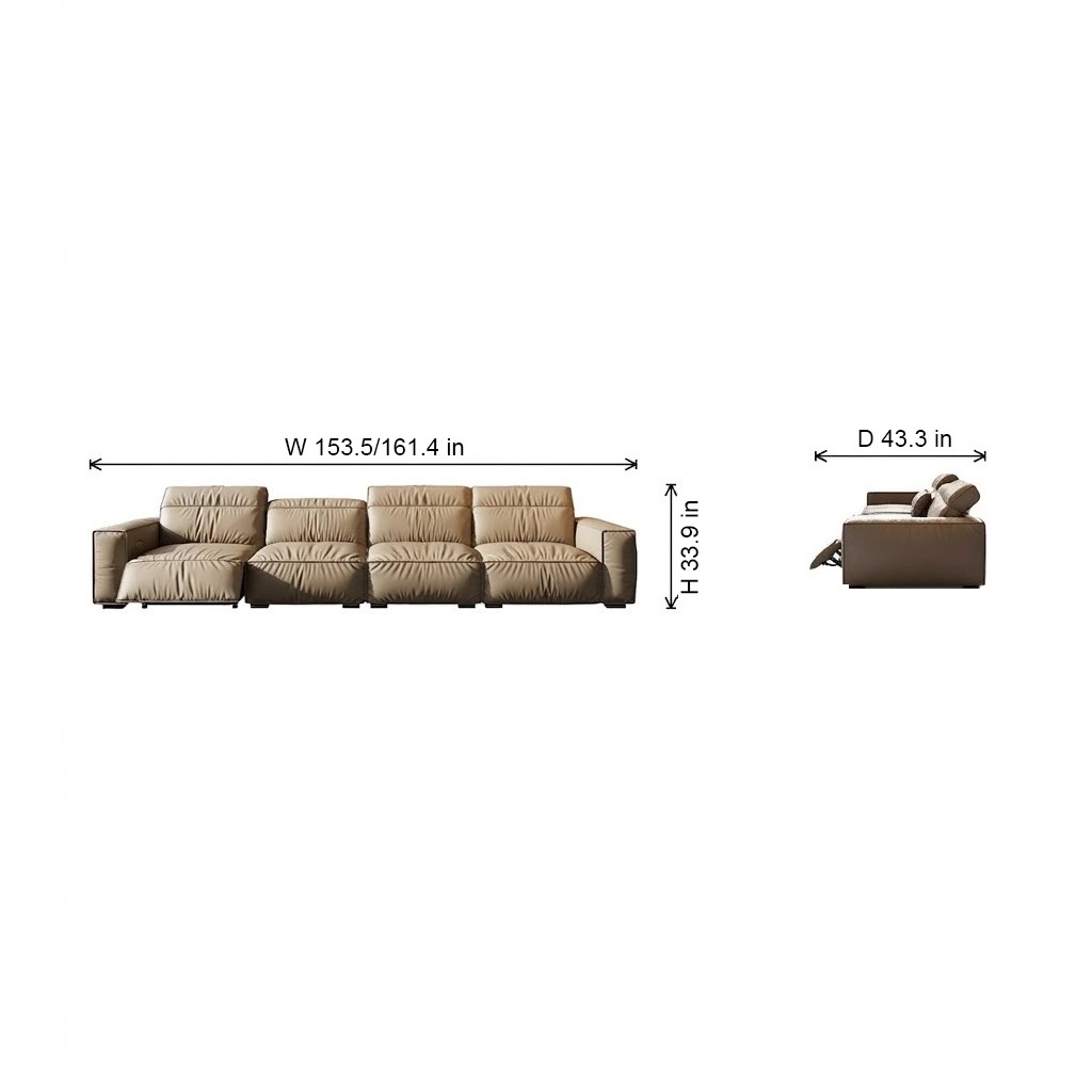 Tofu-Block Leather Sofa lifestyle 2