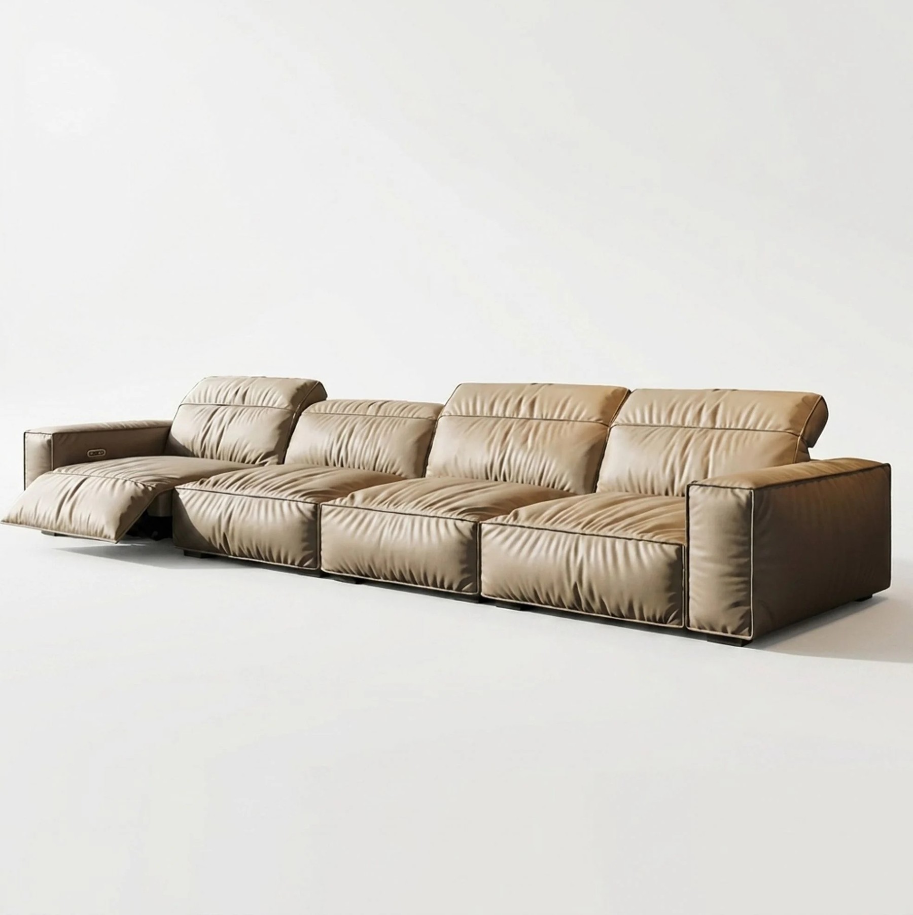 Tofu-Block Leather Sofa lifestyle 1