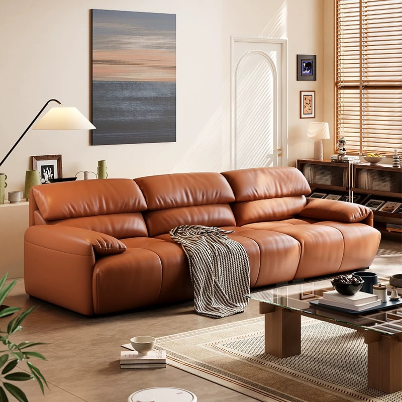 Retro Elephant Ear Leather Sofa lifestyle 3