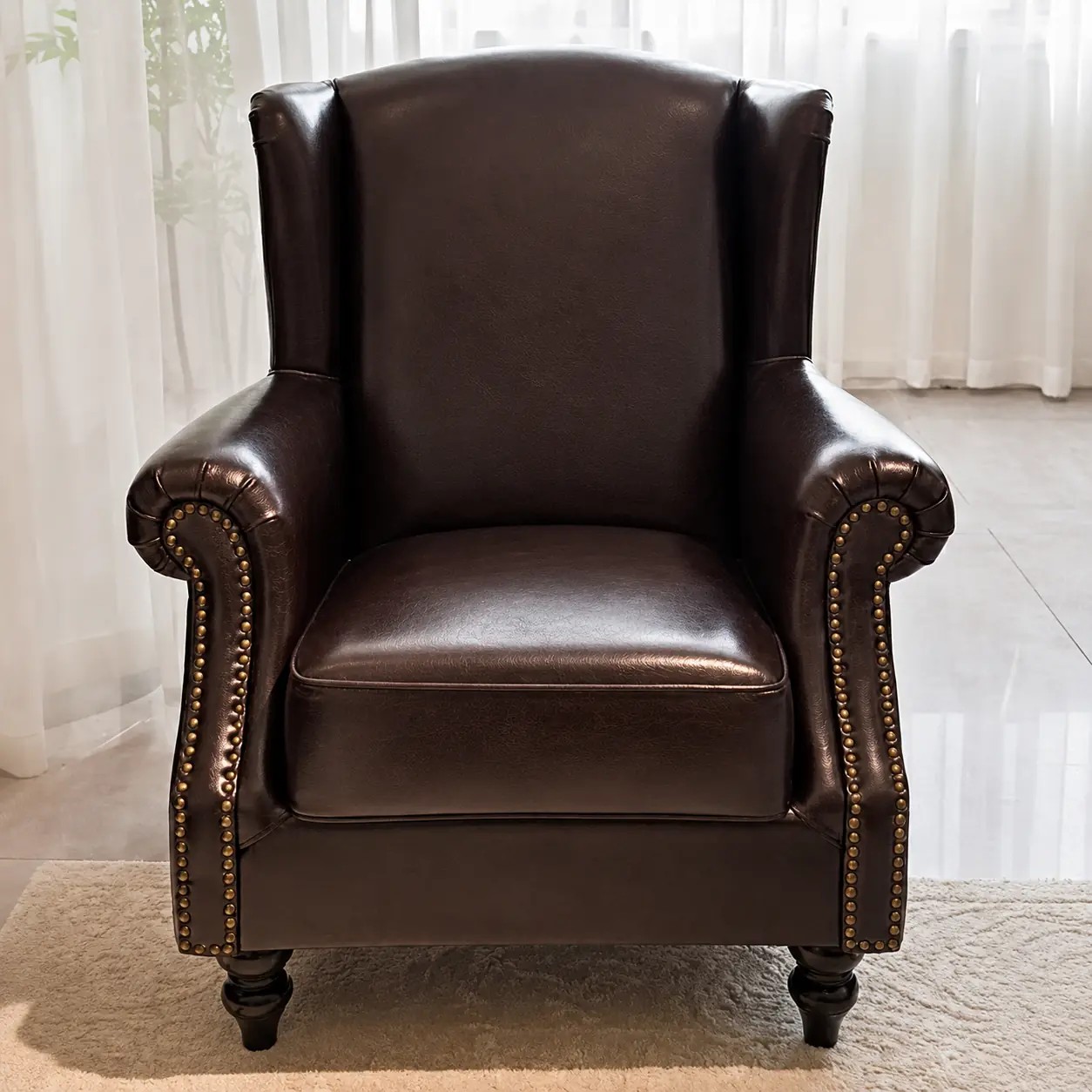 French Vintage High-Back Armchair lifestyle 1