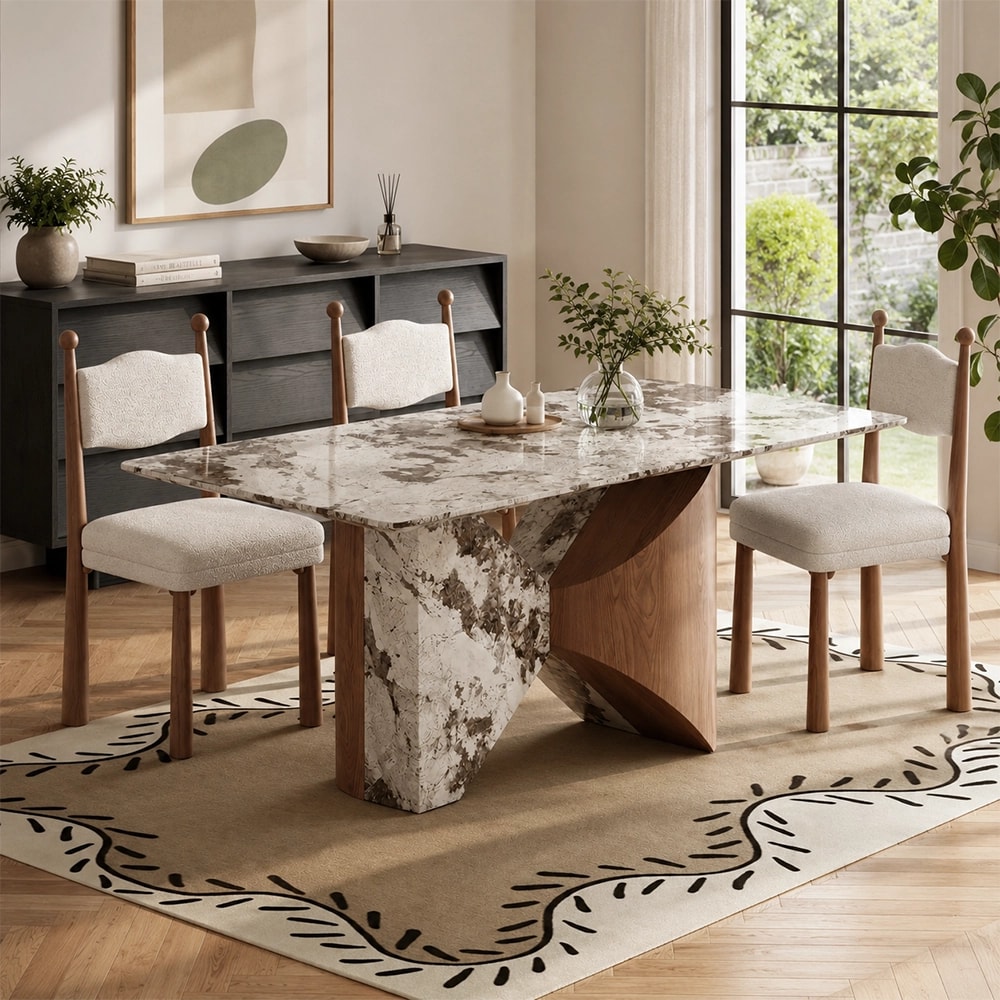 Marble Top Cantilever Dining Table lifestyle 3