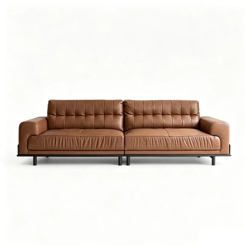 French Vintage Leather Sofa lifestyle 1