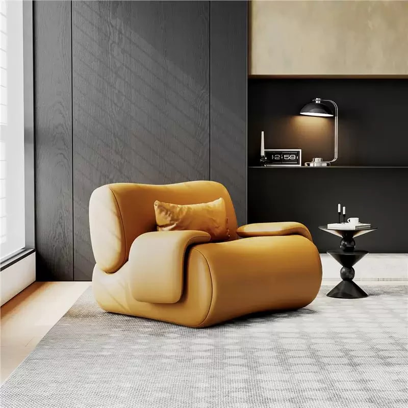 Italian Leather Accent Chair lifestyle 1