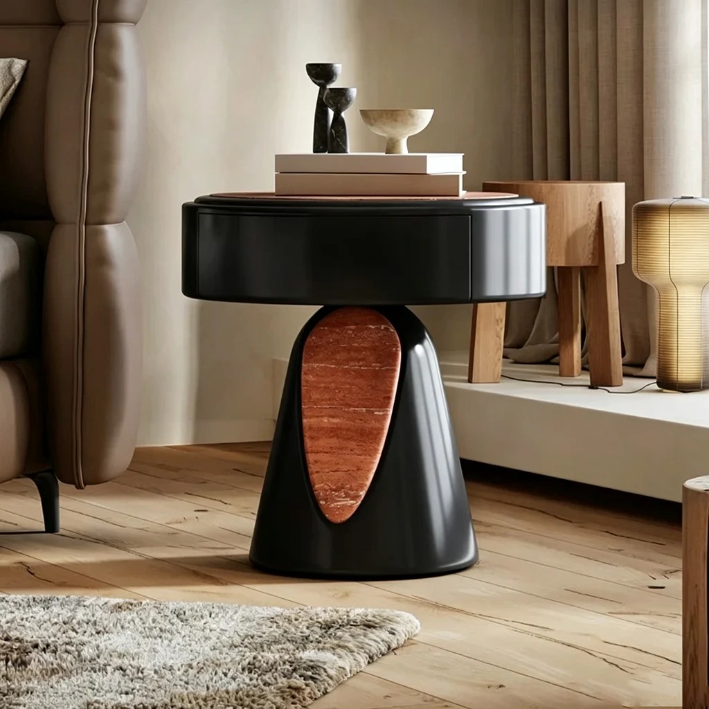 Minimalist Circular Nightstand lifestyle 2