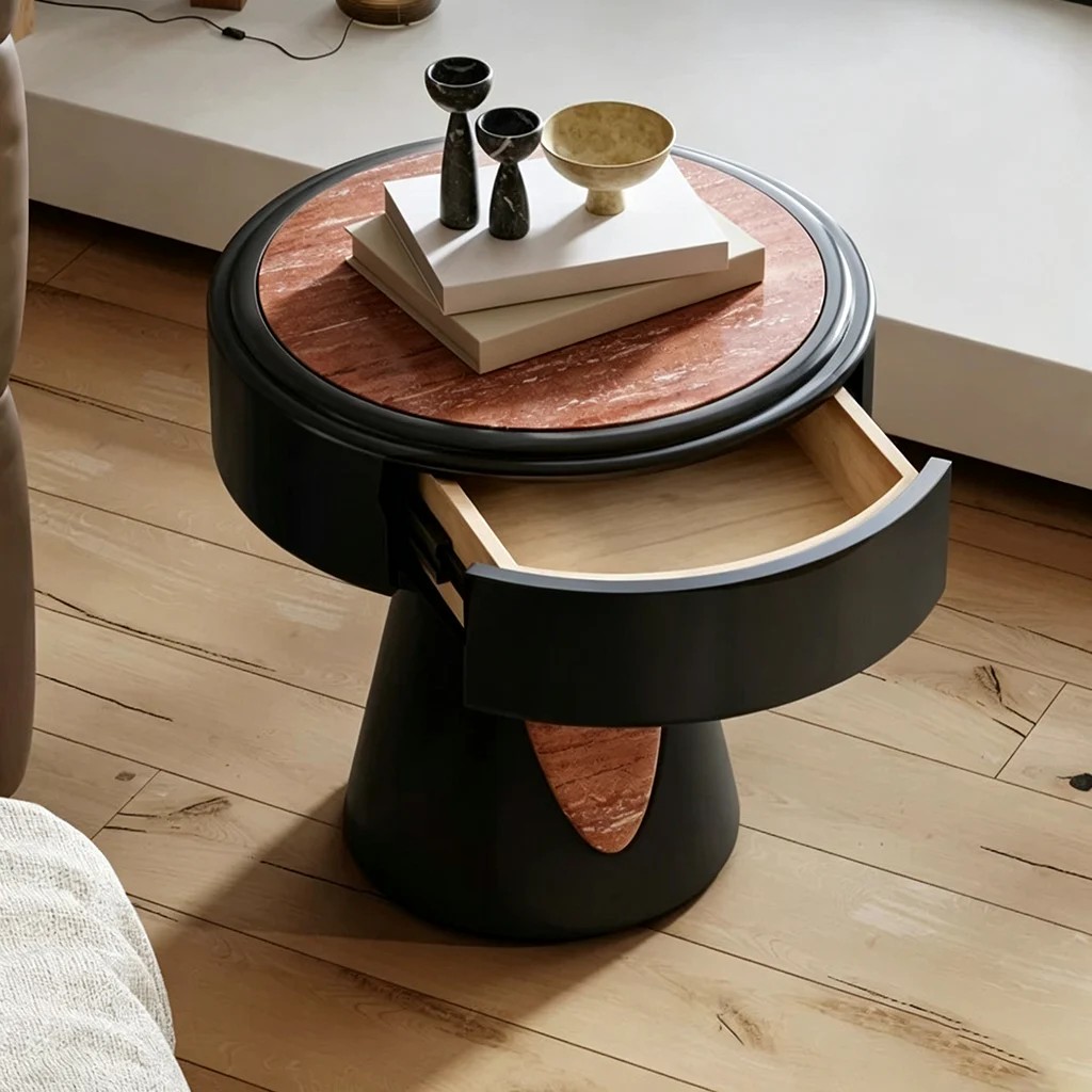 Minimalist Circular Nightstand lifestyle 3