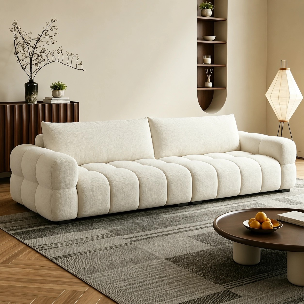 Cream Chenille Sofa lifestyle 3