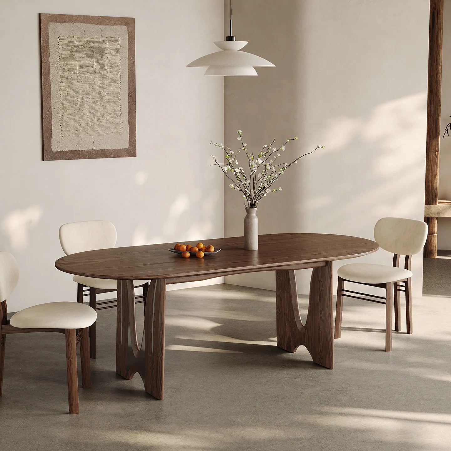 Irregular Ash Wood Veneer Dining Table lifestyle 3