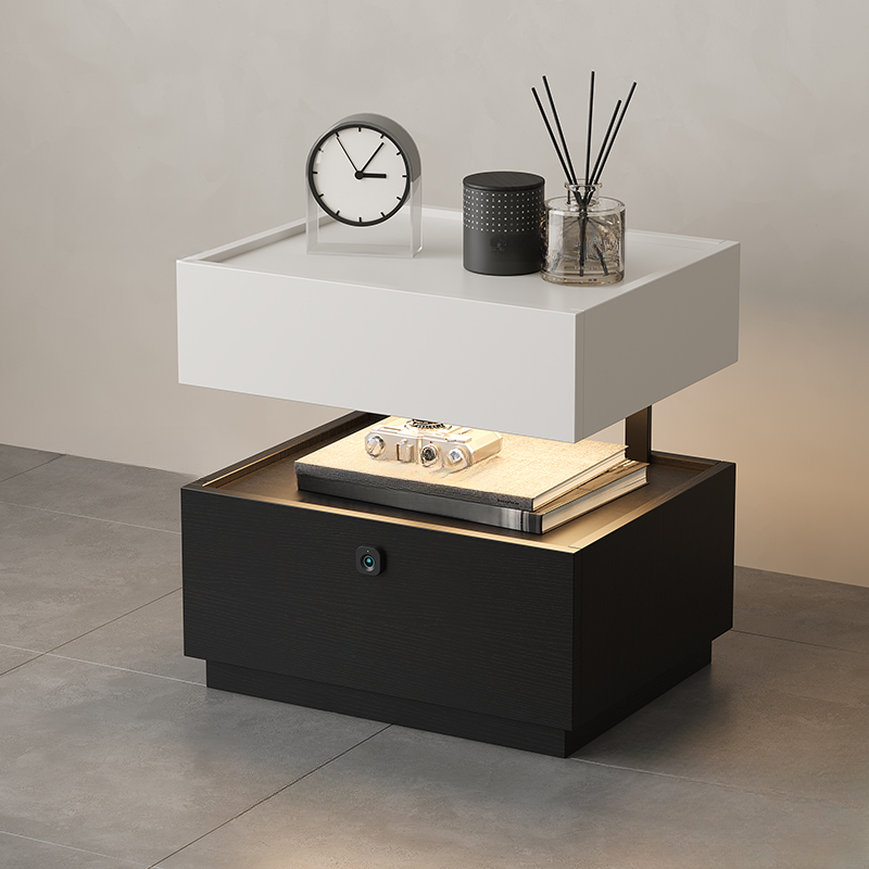 Wood Nightstand with Integrated Lighting lifestyle 2