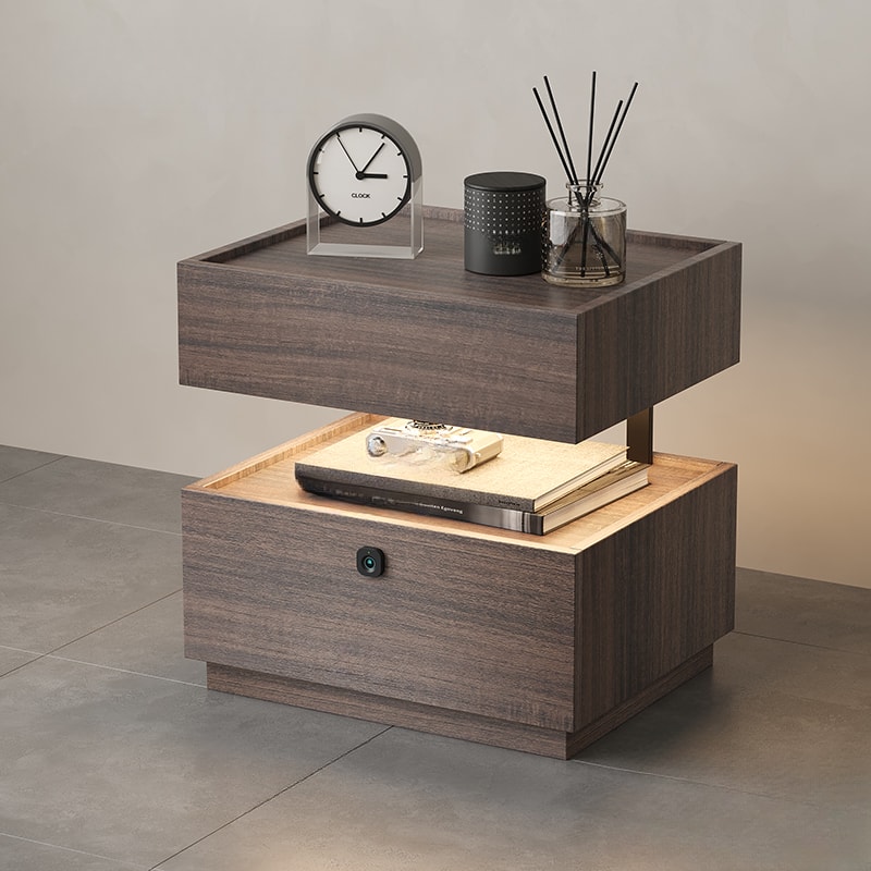Wood Nightstand with Integrated Lighting lifestyle 3