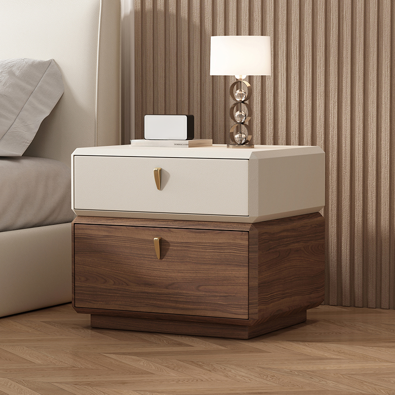Two-Tiered Faux Leather Nightstand lifestyle 3