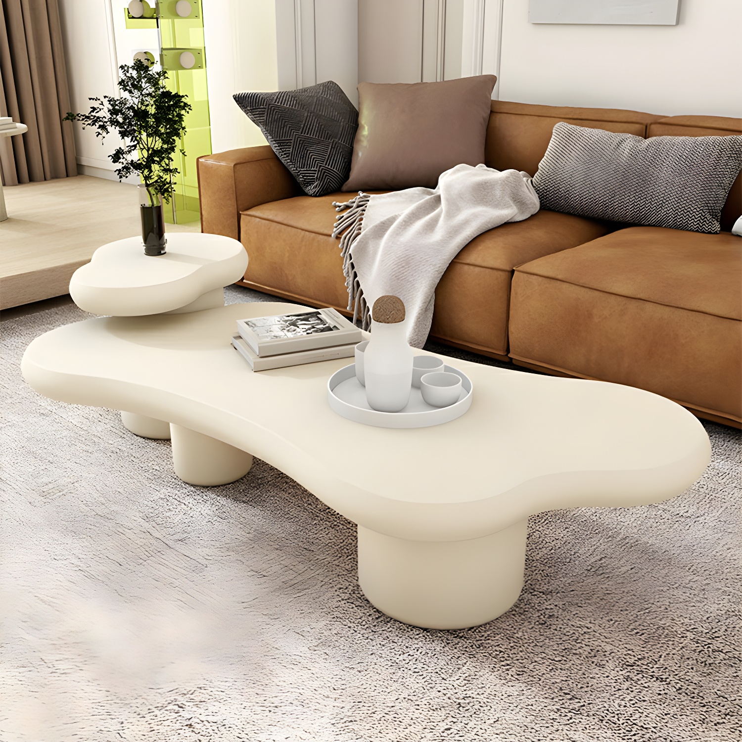 Cloud Freeform Wood Coffee Table lifestyle 2