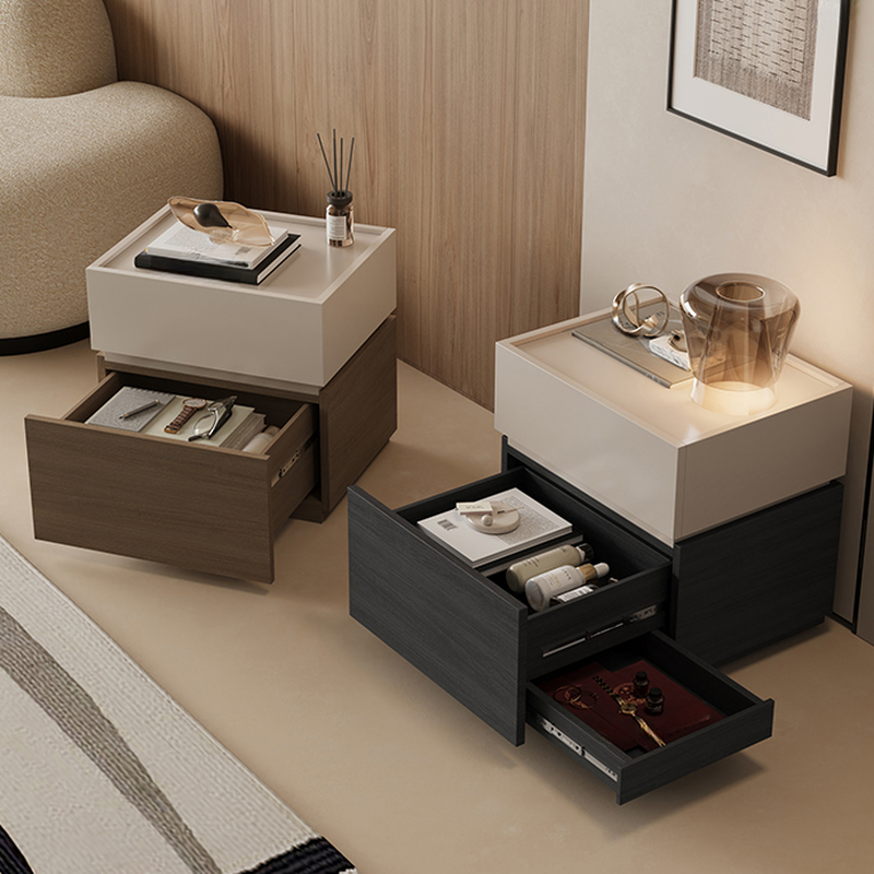 Wood Nightstand with Soft-Close Drawer lifestyle 3
