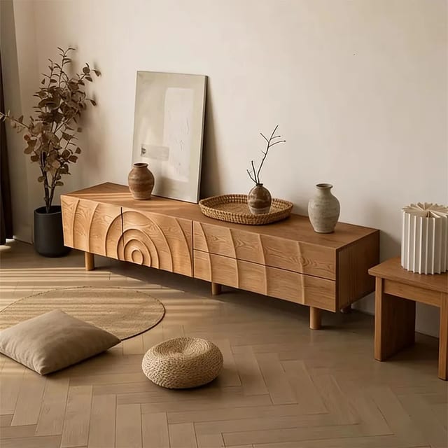 71" Organic Modern TV Stand with Storage
