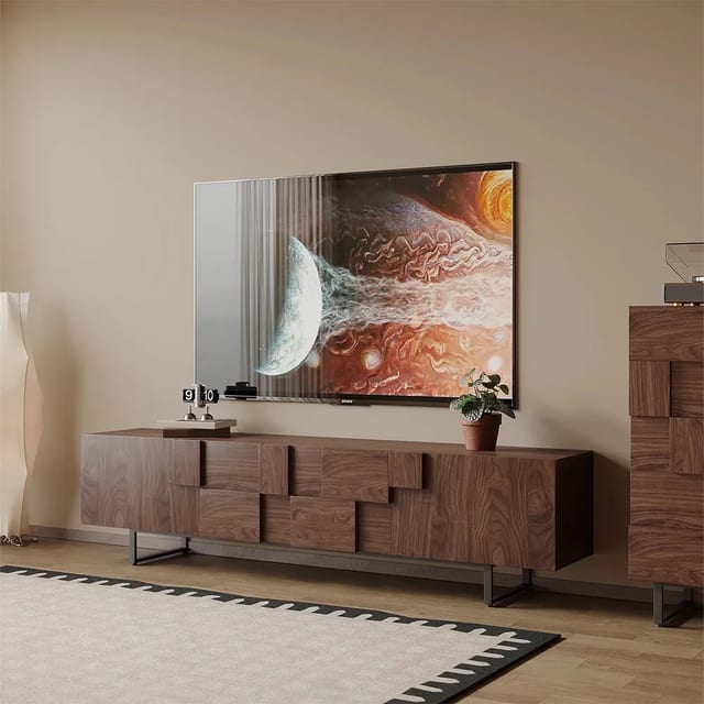87" Modern TV Stand with Storage