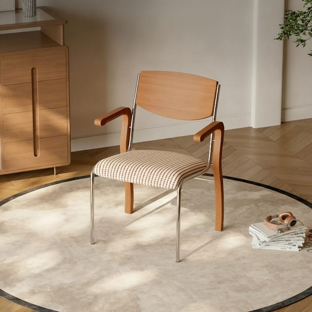 Mid-Century Modern Fabric Dining Chair
