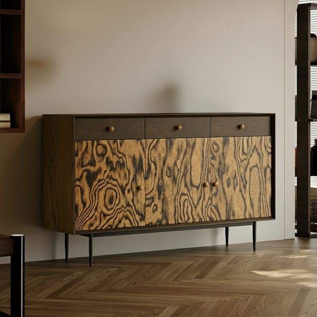 59.1" Mid-Century Modern Plywood Sideboard with Storage