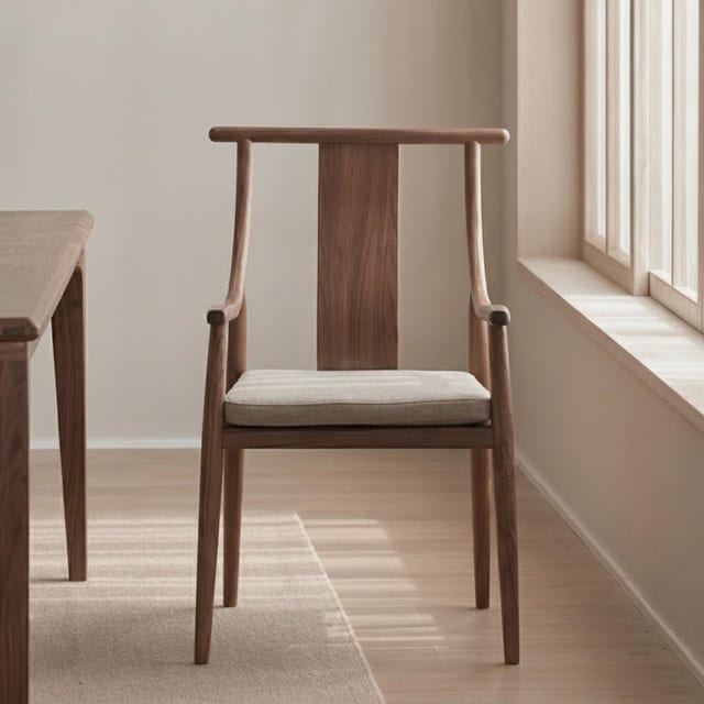 22.4" Japandi Solid Wood Upholstered Lounge Chair