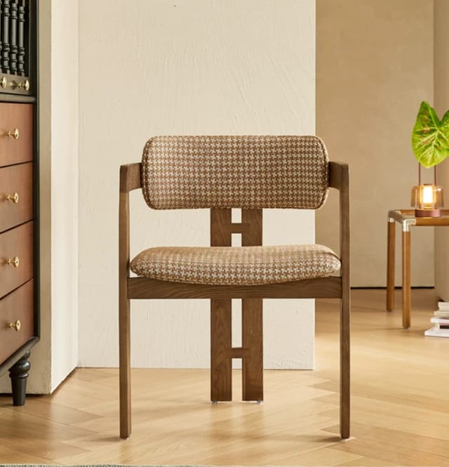 Mid-Century Modern Fabric Dining Chair