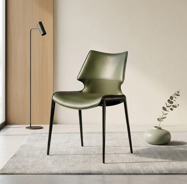 Minimalist Faux Leather Armless Dining Chair