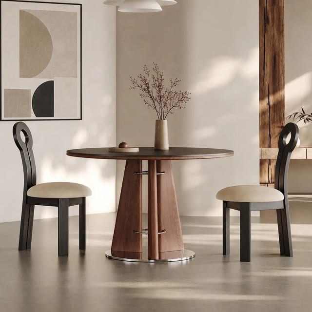 39.4" Modern Sintered Stone Round Dining Table