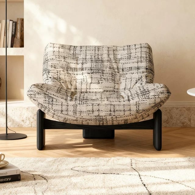 33.9"L Contemporary Upholstered Fabric Lounge Chair