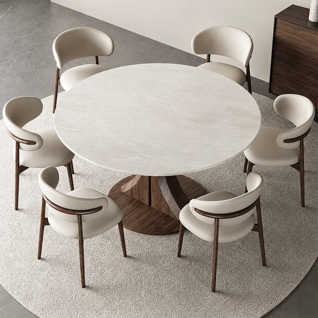 39.4" Modern Marble Round Dining Table