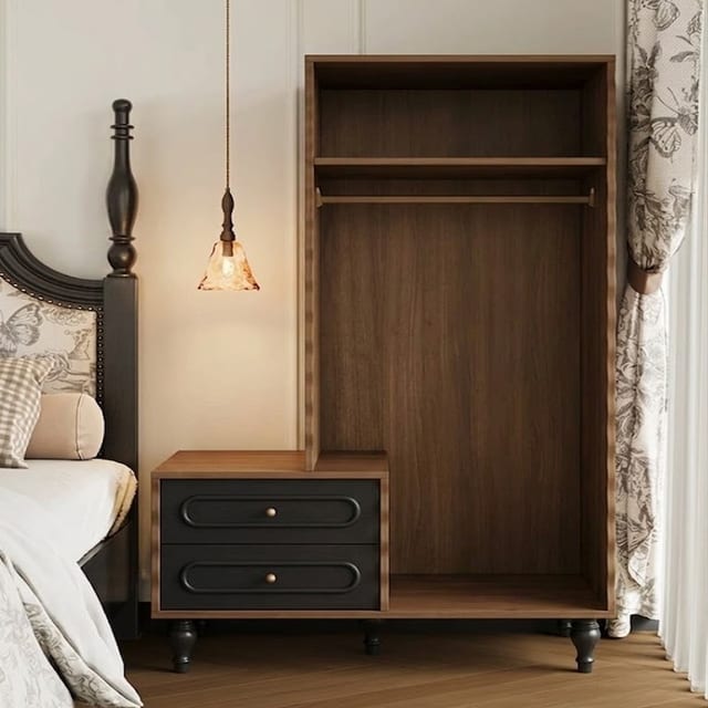 41.3" Traditional Plywood Wardrobe & Armoires with Drawers