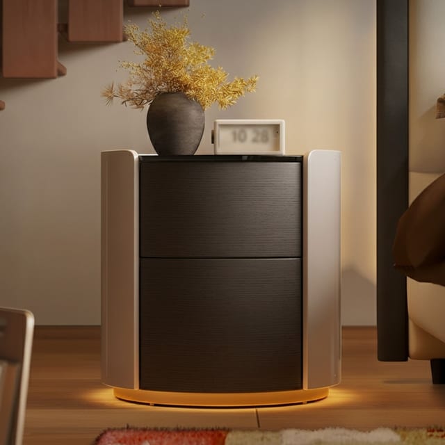 19.3" Contemporary Plywood Nightstand with Drawers