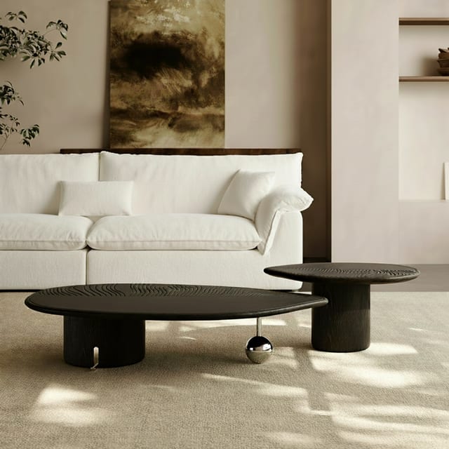 43.3" Contemporary Engineered Wood Round Coffee Table
