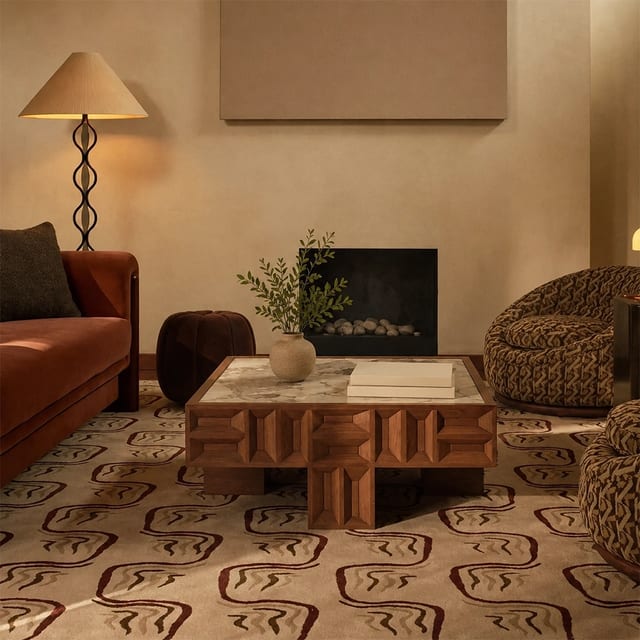 31.5" Luxury Solid Wood Coffee Table Square