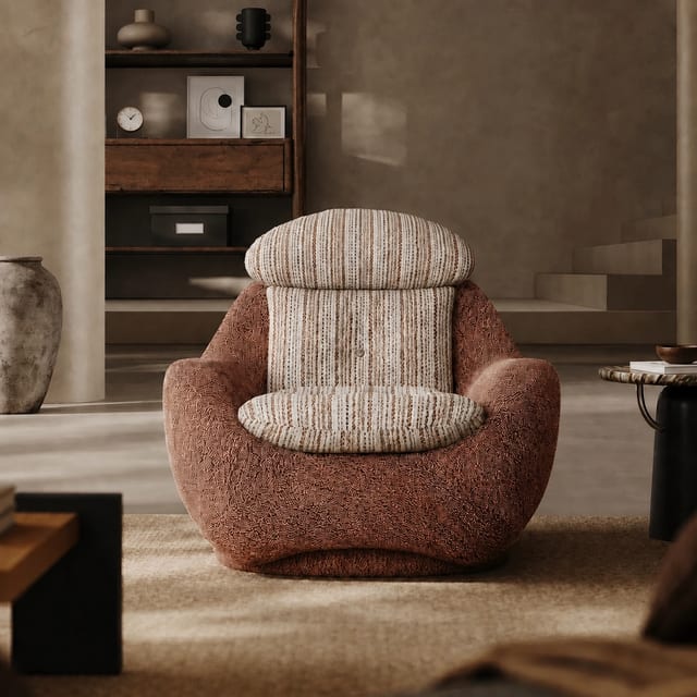 35.8" Contemporary Upholstered Fabric Lounge Chair