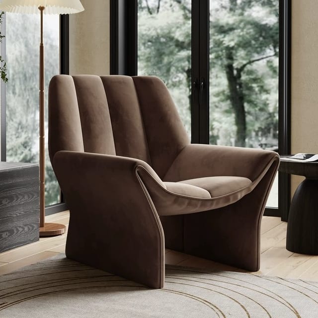 29.5" Contemporary Upholstered Leather Lounge Chair