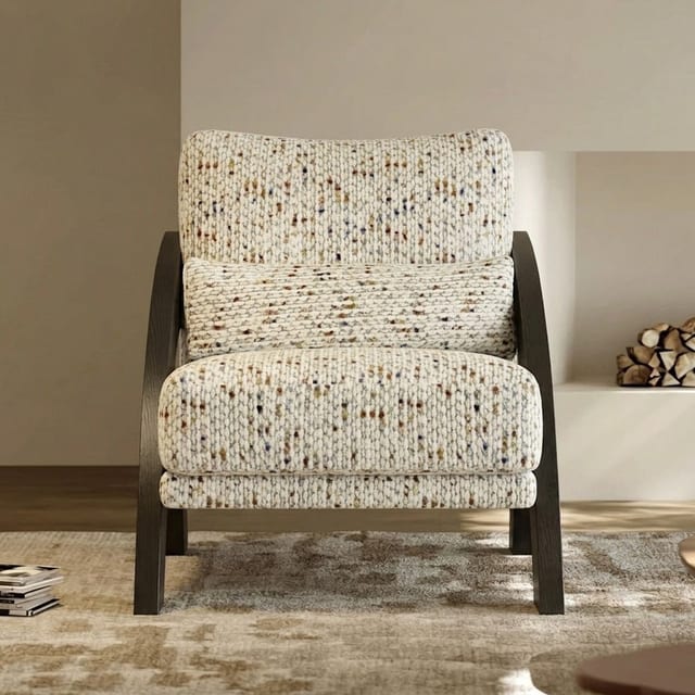28.7" Scandinavian Upholstered Fabric Lounge Chair